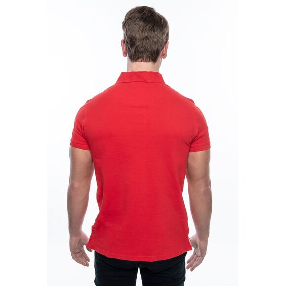Men's Classic Fit Short Sleeve Polo Shirt, Red, XXL - Picture 2 of 3